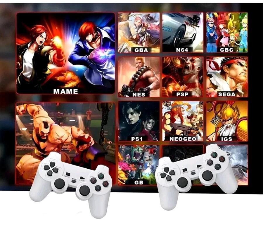 CONSOLE PROIETTORE ULTRA HD CON 1000 GAMES E TV STICK WIFI SMART TV 2 JOYSTICK