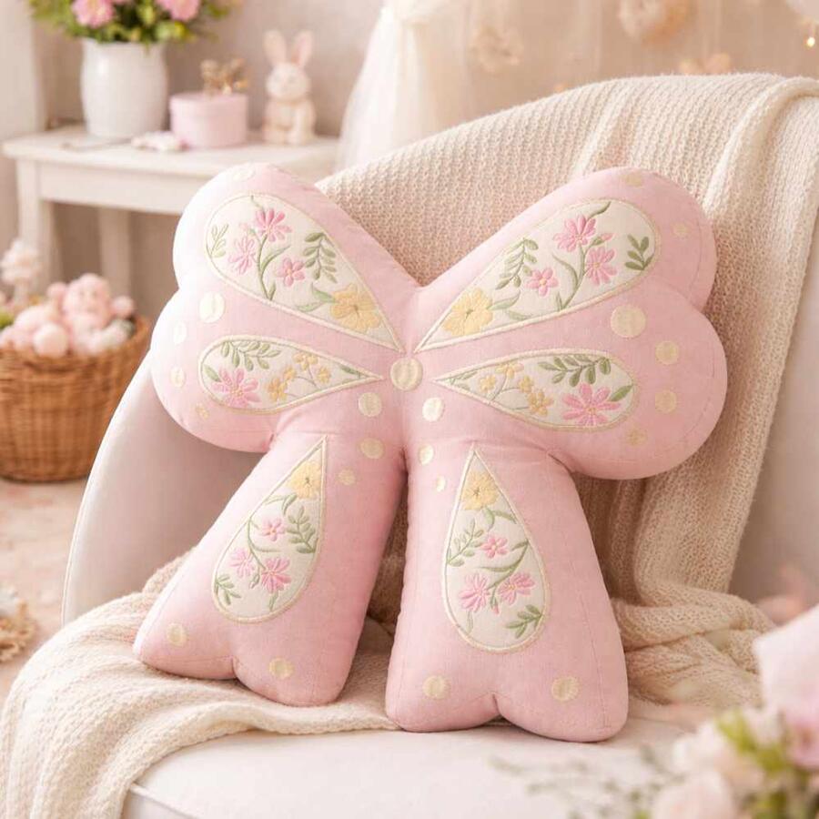 Clodette - Cuscino Fiocco Rosa 41×38 cm