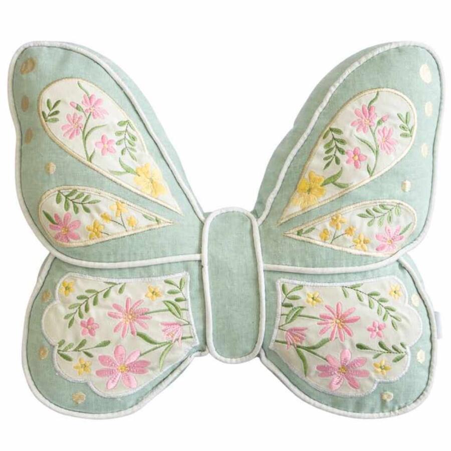 Clodette - Cuscino Farfalla Verde 45×37 cm