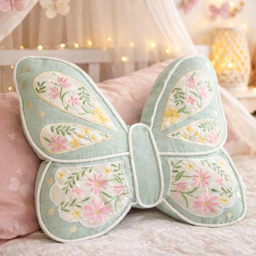 Clodette - Cuscino Farfalla Verde 45×37 cm