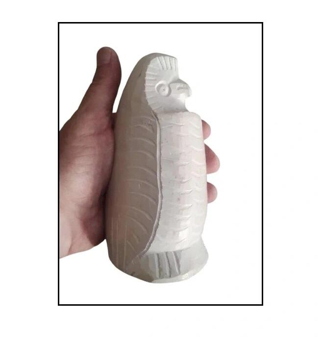 Set 3 Aquile in Pietra Saponaria Intagliate a Mano – Sculture Artigianali Uniche – H 15 cm