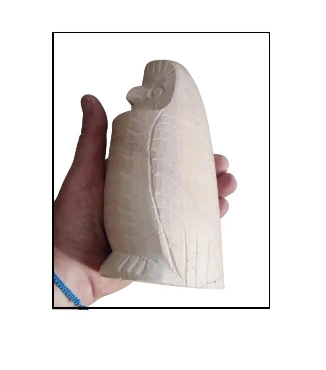 Set 3 Aquile in Pietra Saponaria Intagliate a Mano – Sculture Artigianali Uniche – H 15 cm