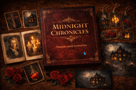 🩸 MIDNIGHT CHRONICLES Kit Digitale Junk Journal – Atmosfere Gotiche e Vampiri