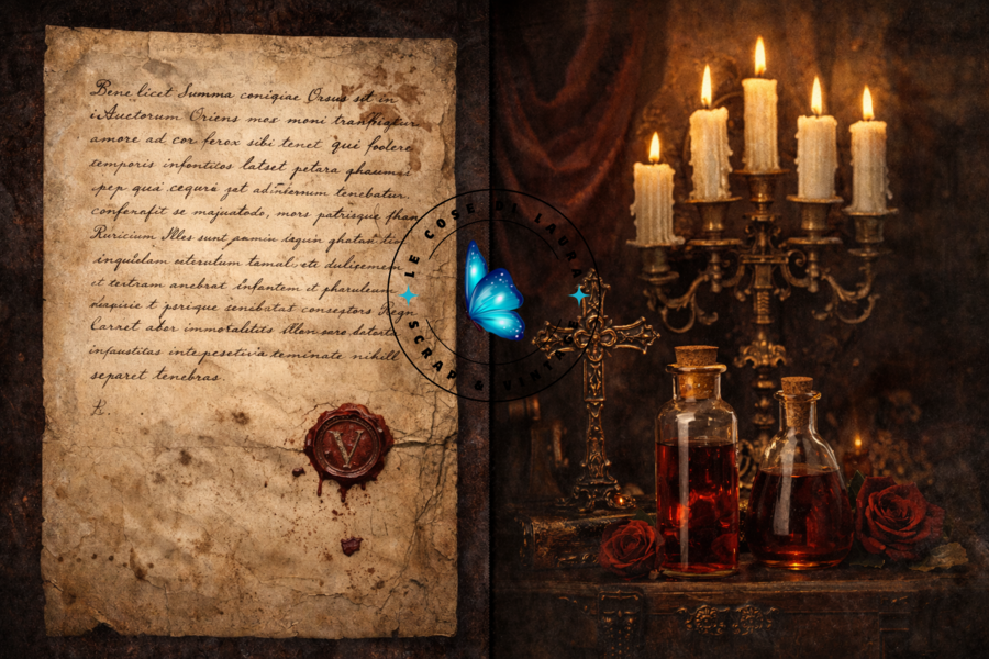 🩸 MIDNIGHT CHRONICLES Kit Digitale Junk Journal – Atmosfere Gotiche e Vampiri
