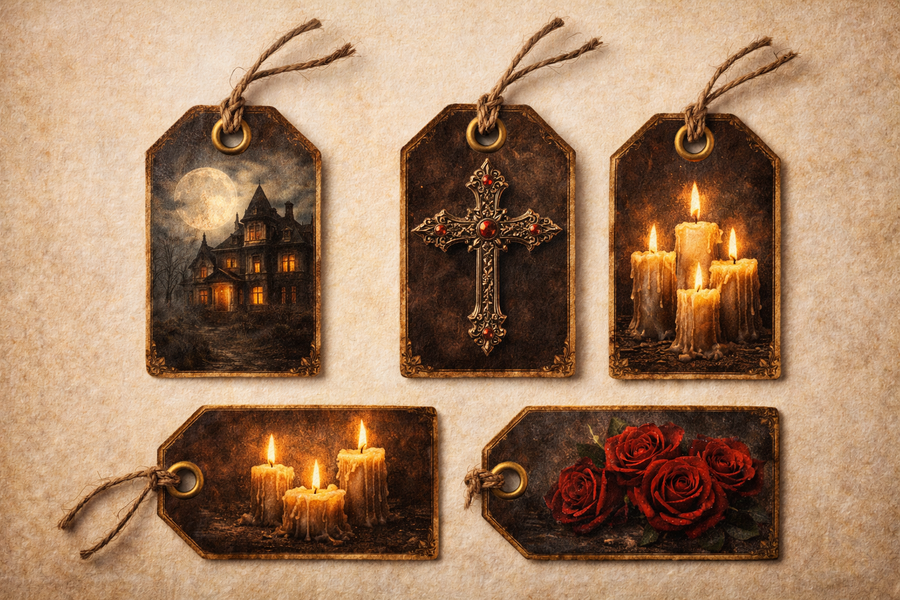 🩸 MIDNIGHT CHRONICLES Kit Digitale Junk Journal – Atmosfere Gotiche e Vampiri