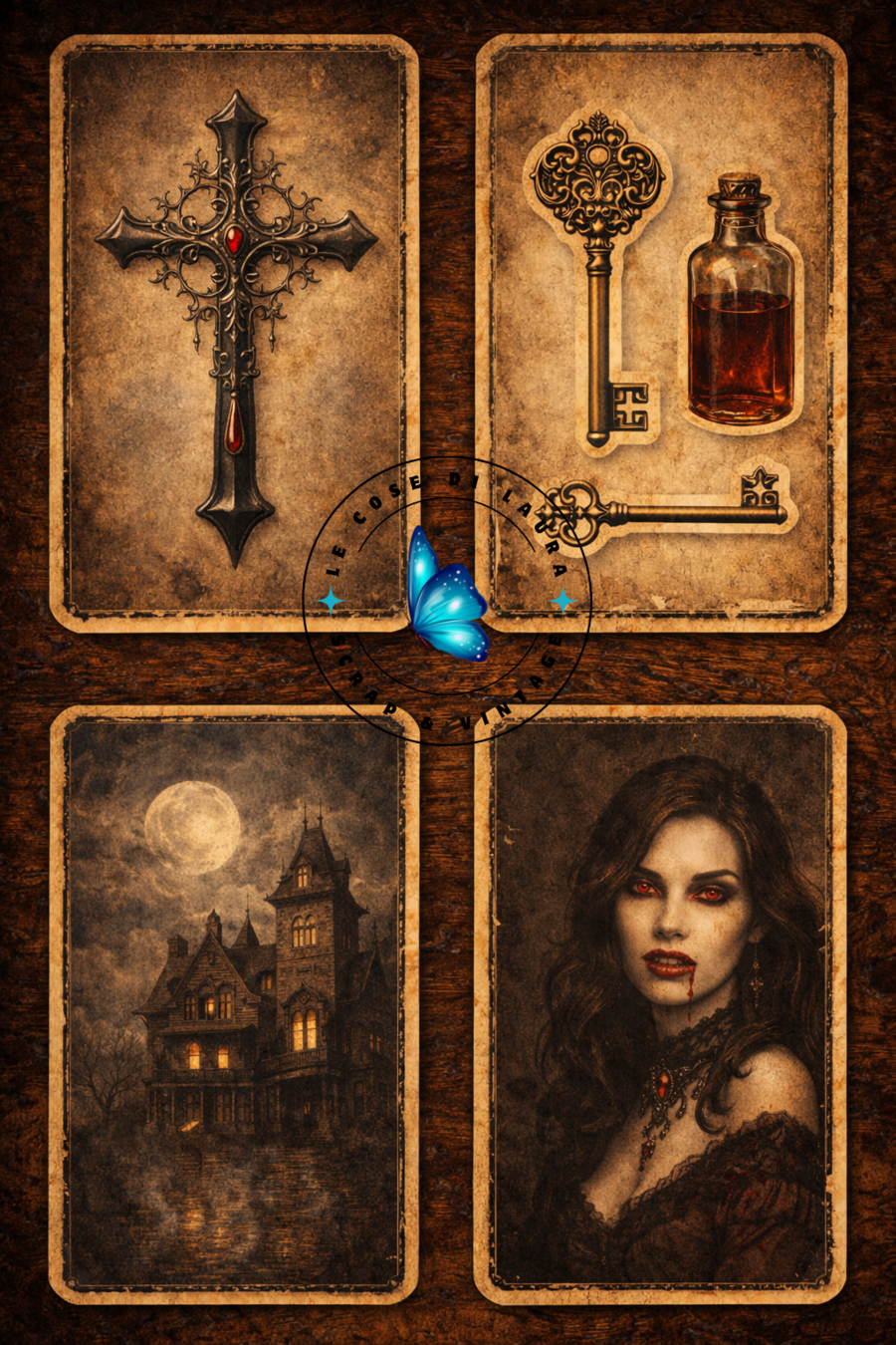 🩸 MIDNIGHT CHRONICLES Kit Digitale Junk Journal – Atmosfere Gotiche e Vampiri