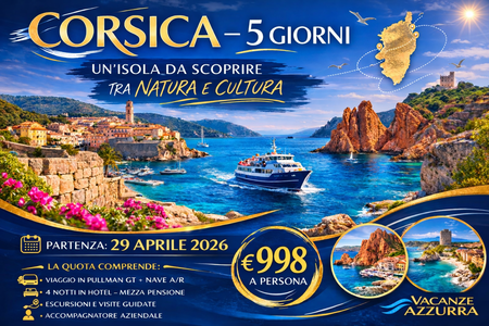29 APRILE 2026 | TOUR CORSICA 5 GIORNI 