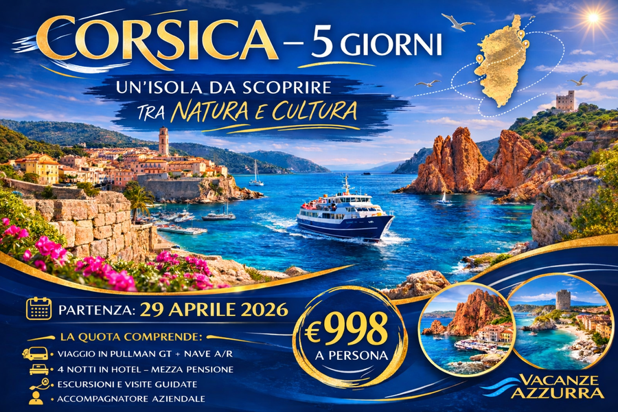 29 APRILE 2026 | TOUR CORSICA 5 GIORNI 