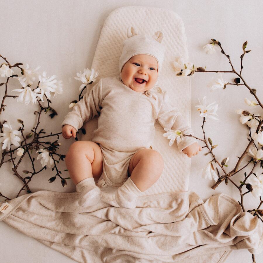 Coperta Neonato in Tencel e Lino 75×85 cm – Morbida, Traspirante e Ipoallergenica