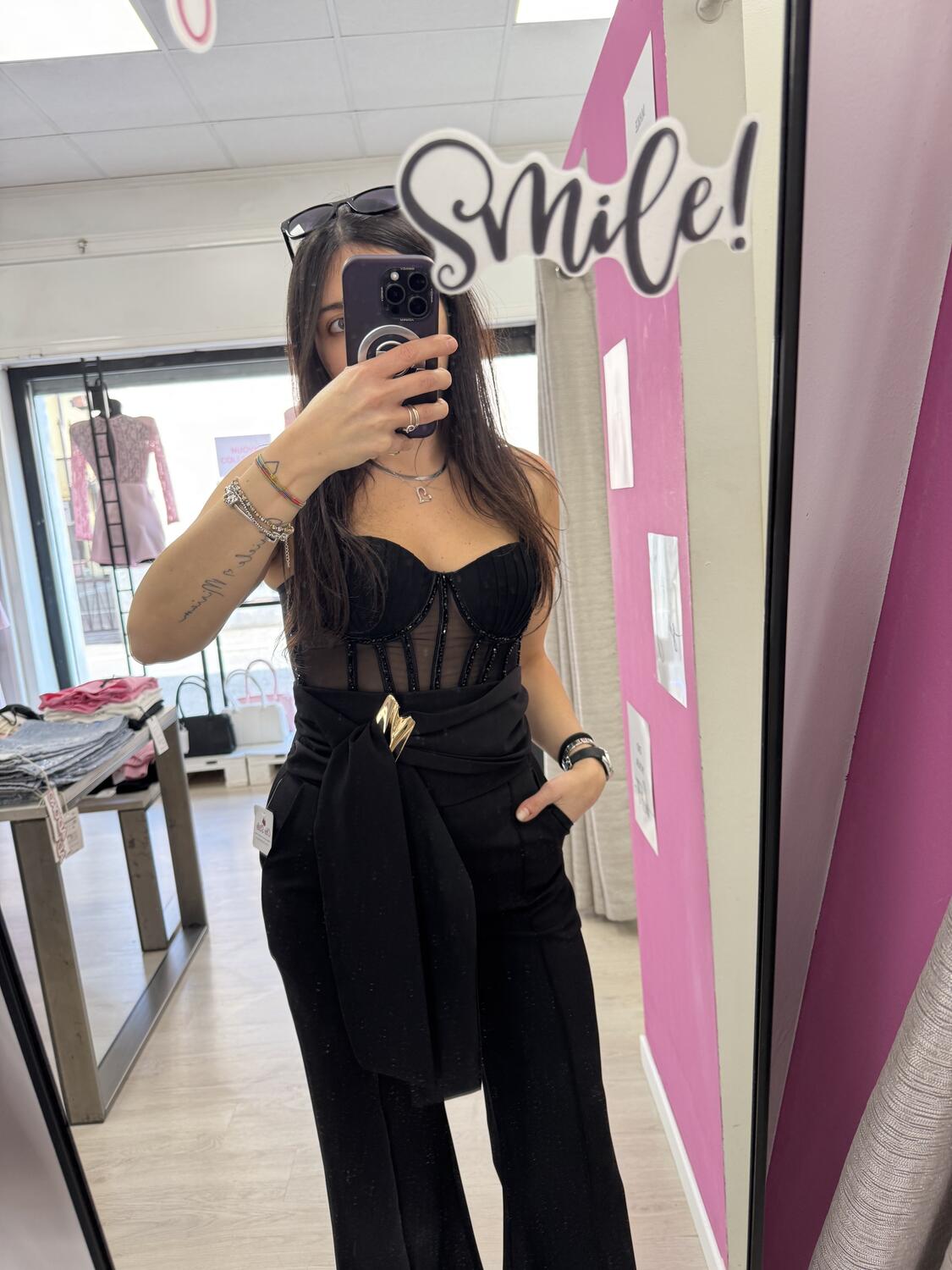 NOVITÀ Corsetto nero con applicazioni 