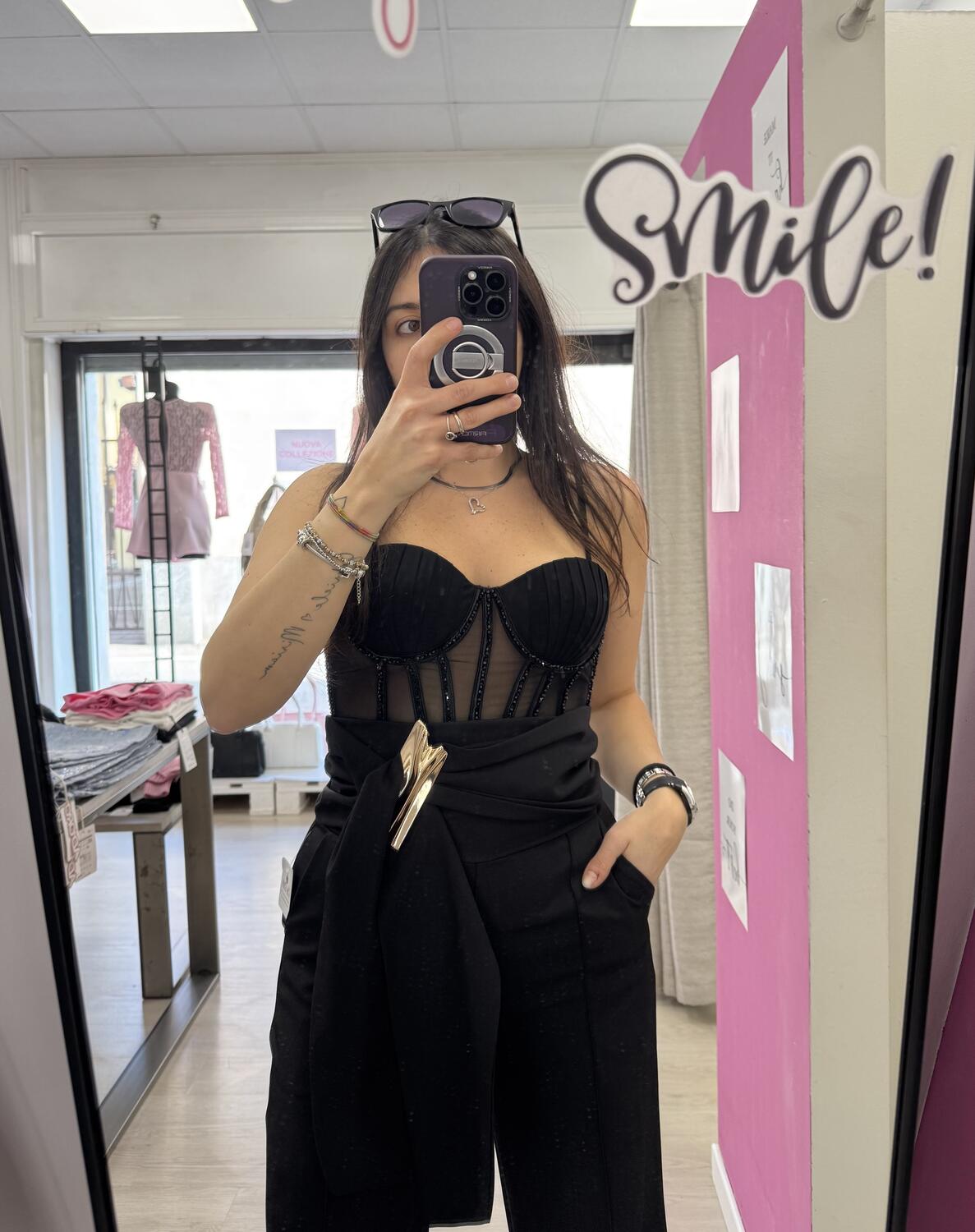 NOVITÀ Corsetto nero con applicazioni 