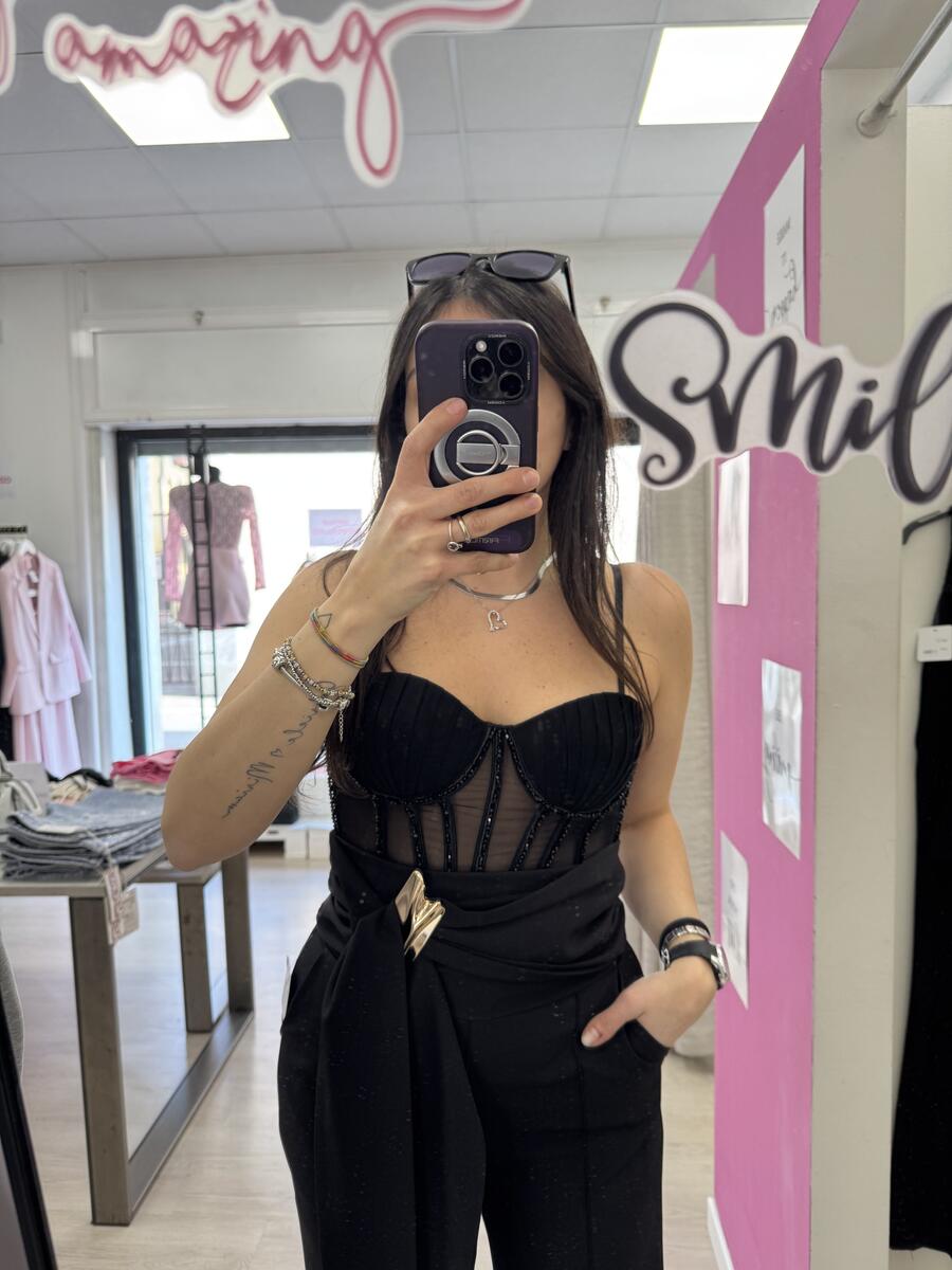 NOVITÀ Corsetto nero con applicazioni 