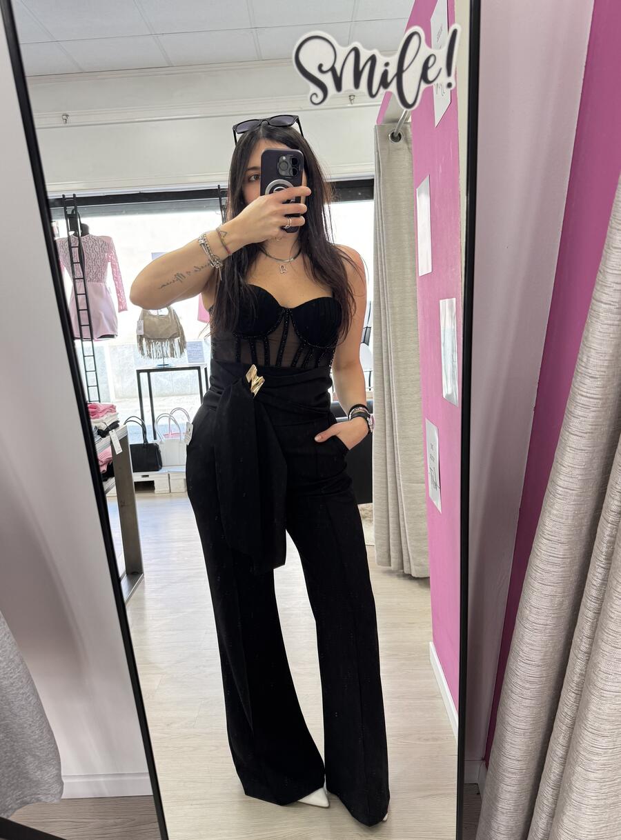 NOVITÀ Corsetto nero con applicazioni 