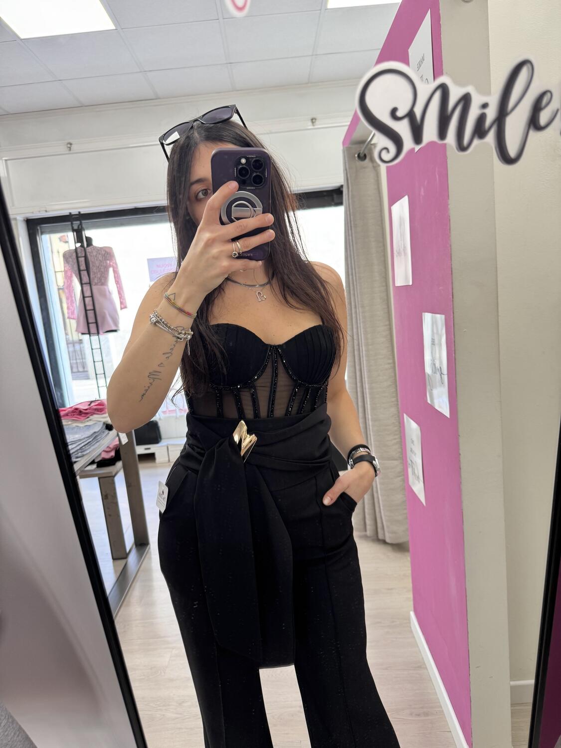 NOVITÀ Corsetto nero con applicazioni 