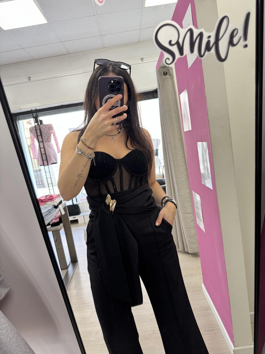 NOVITÀ Corsetto nero con applicazioni 