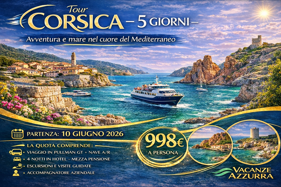 10 GIUGNO 2026 | TOUR CORSICA 5 GIORNI 