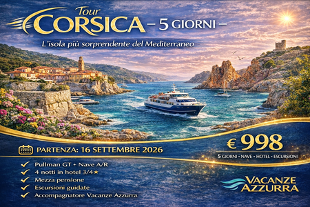 16 SETTEMBRE 2026 | TOUR CORSICA 5 GIORNI 