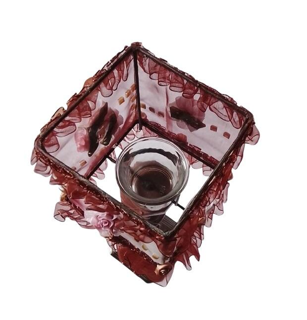 6 Lumi Shabby Chic – Portacandela con Fiori e Tulle – Design Romantico