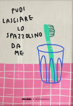 Santomanifesto, stampa fine art 29,7x42cm: Puoi lasciare lo spazzolino da me