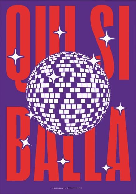 Santomanifesto, stampa fine art 50x70 cm: Qui si balla