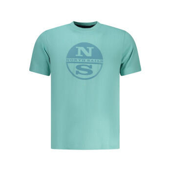 North Sails T-Shirt Uomo Azzurra Maniche Corte Cotone Logo Taglia XL