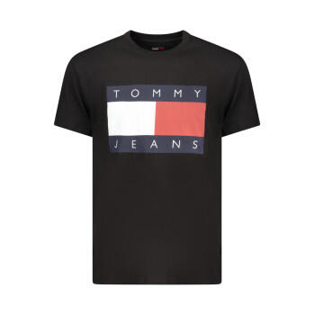 Tommy Hilfiger T-Shirt Maniche Corte Uomo Nera Stampa Logo Taglia M