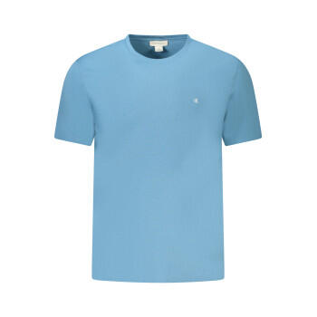 Calvin Klein T-Shirt Maniche Corte Uomo Azzurra Ricamo Logo Taglia XL