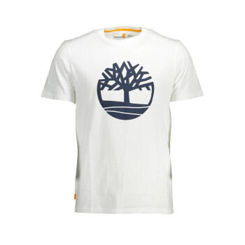 Timberland T-Shirt Maniche Corte Uomo Bianca Stampa Logo Taglia M