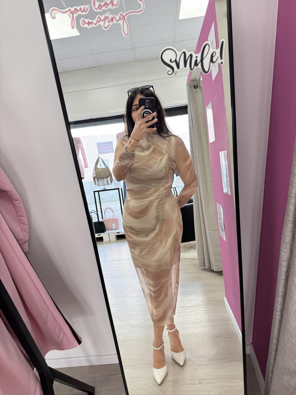 NOVITÀ Abito lungo a fantasia