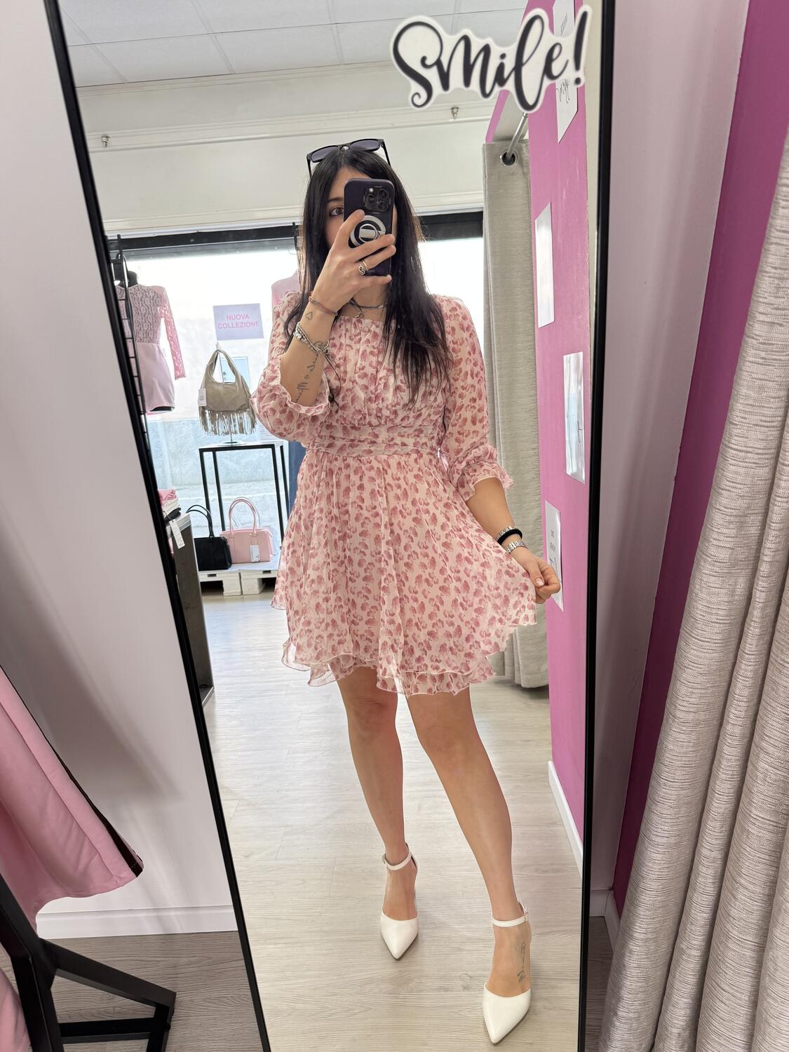 NOVITÀ Abito fiorellini inserti in lurex