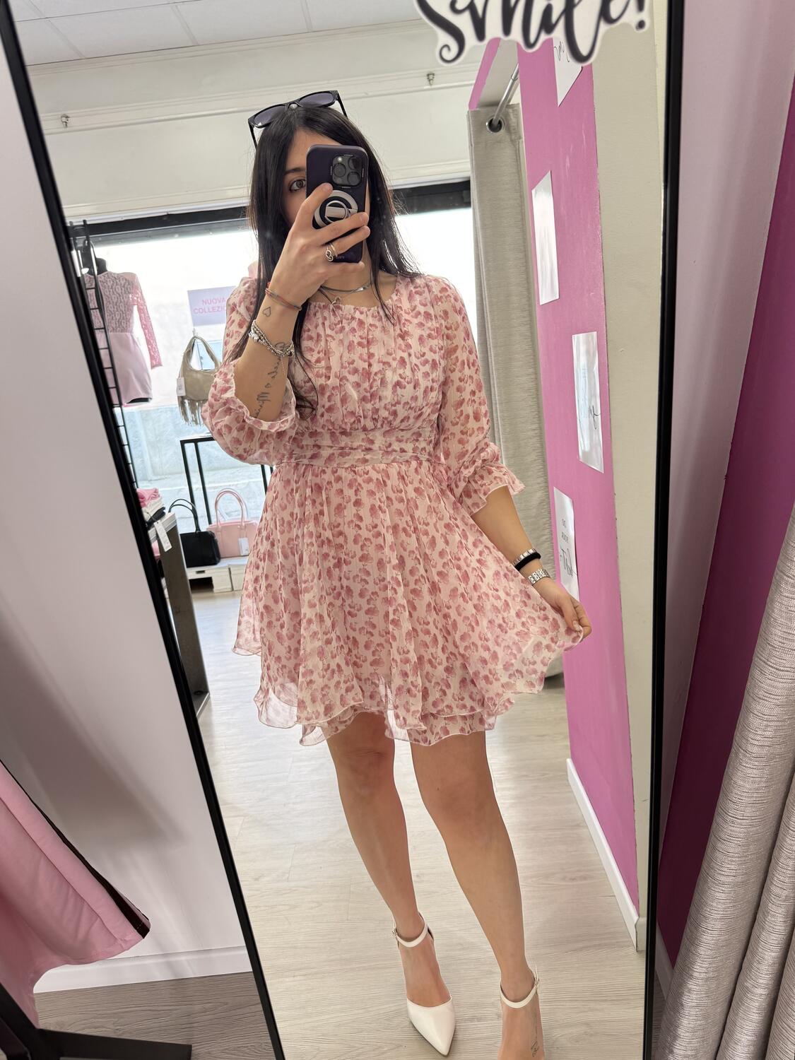 NOVITÀ Abito fiorellini inserti in lurex