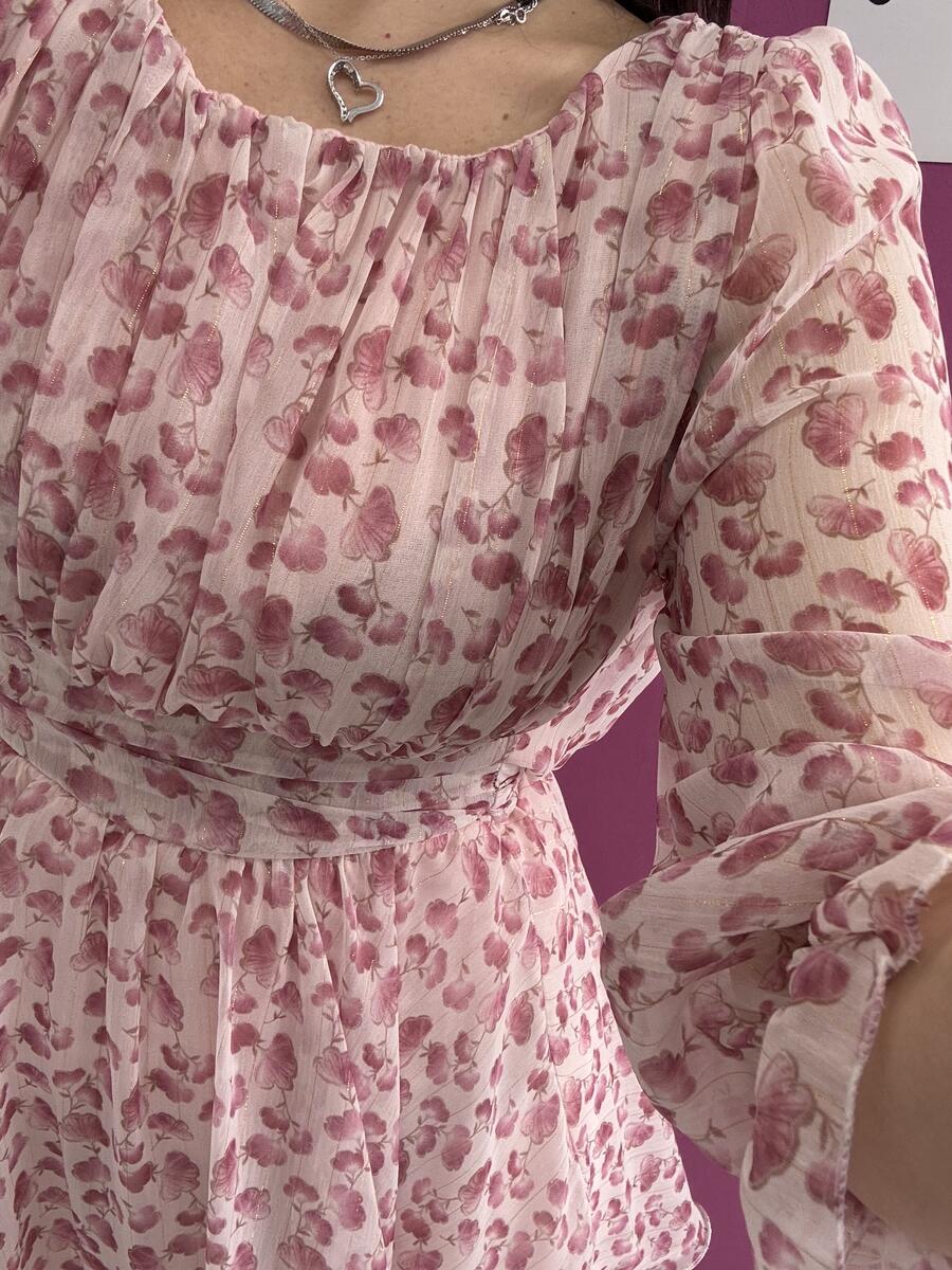 NOVITÀ Abito fiorellini inserti in lurex