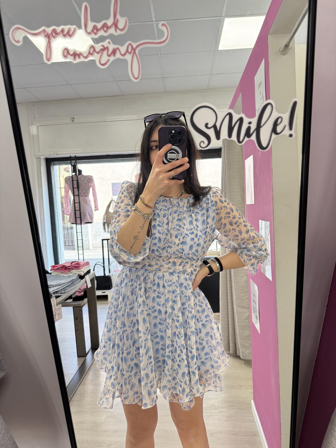 NOVITÀ Abito fiorellini inserti in lurex