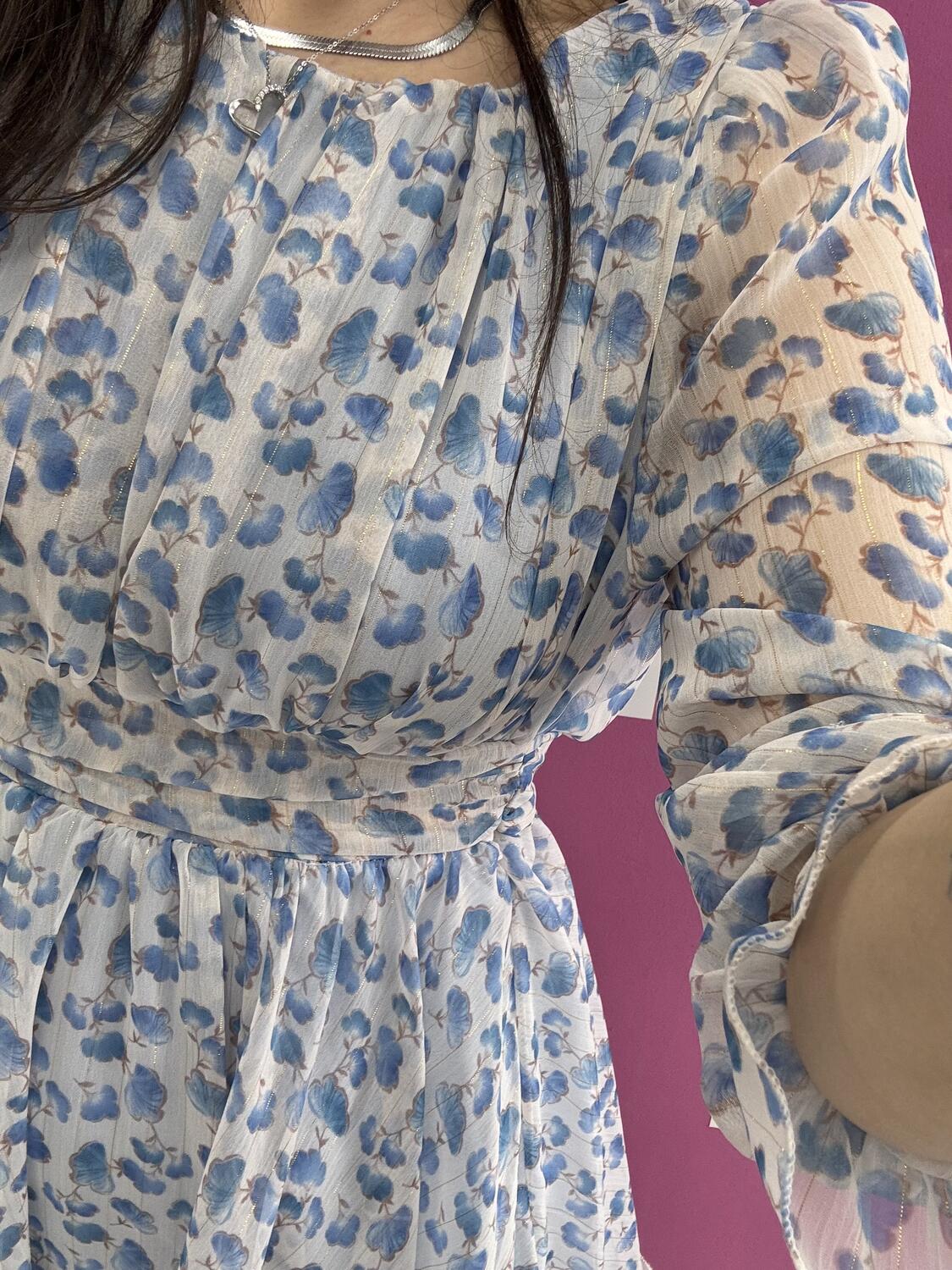 NOVITÀ Abito fiorellini inserti in lurex