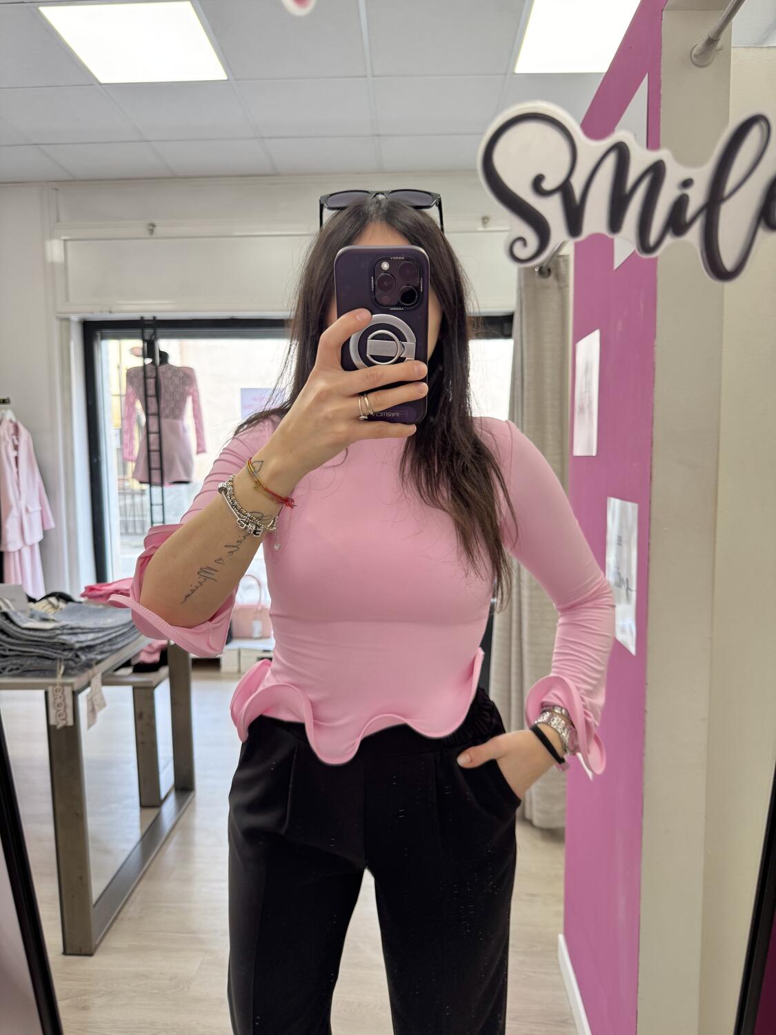 NOVITÀ Maglia in lycra con voulant 