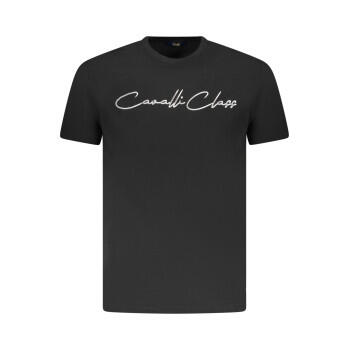 Cavalli Class T-Shirt Maniche Corte Uomo Nera Stampa Logo Taglia L
