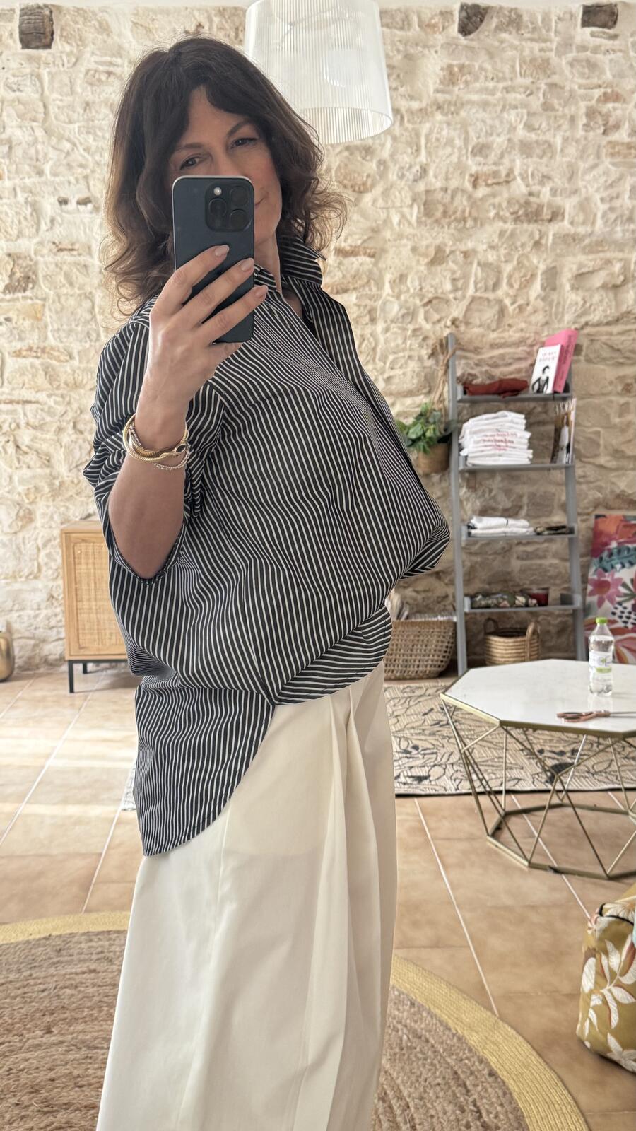 Camicia oversize a righe Black&White