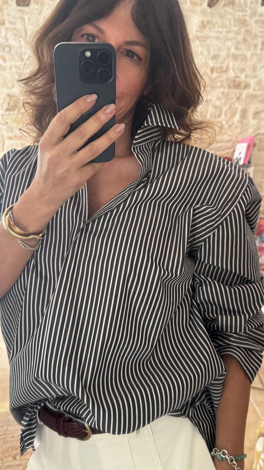 Camicia oversize a righe Black&White