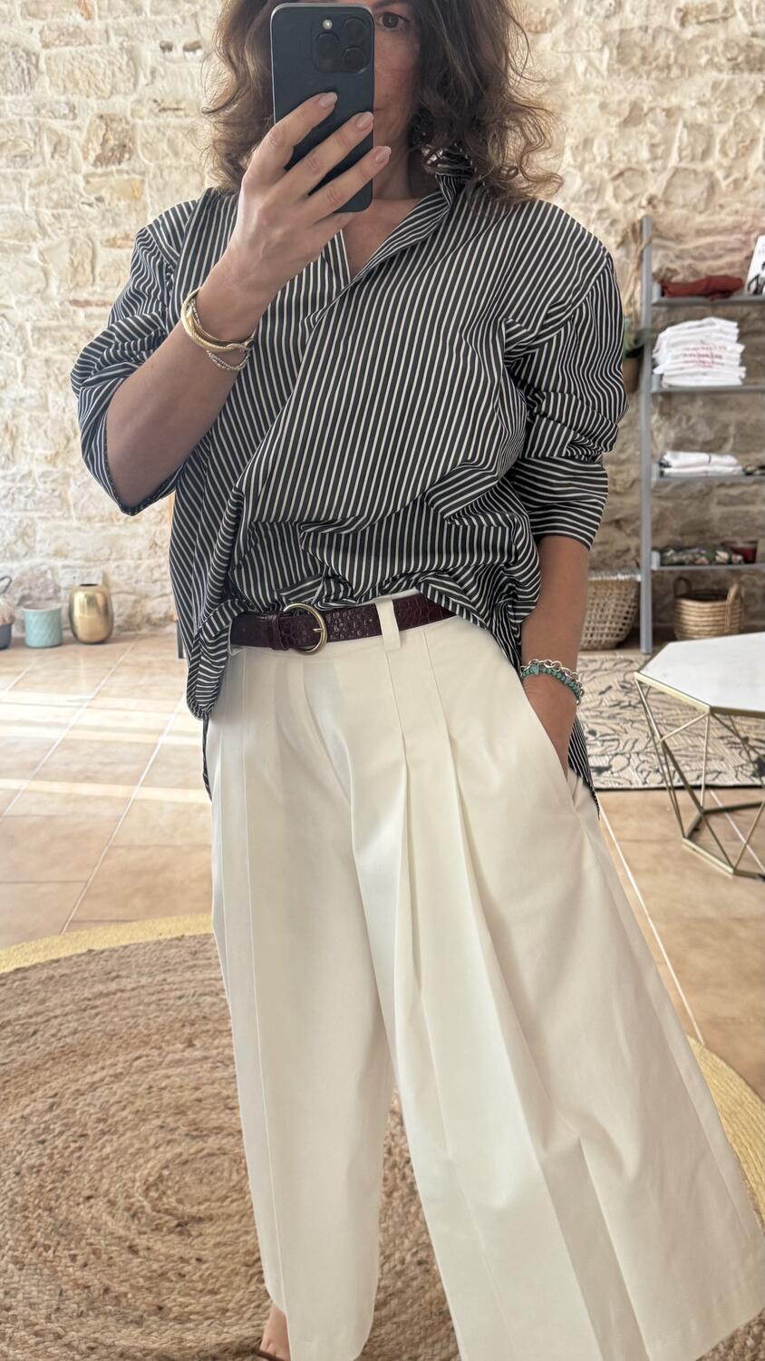 Camicia oversize a righe Black&White