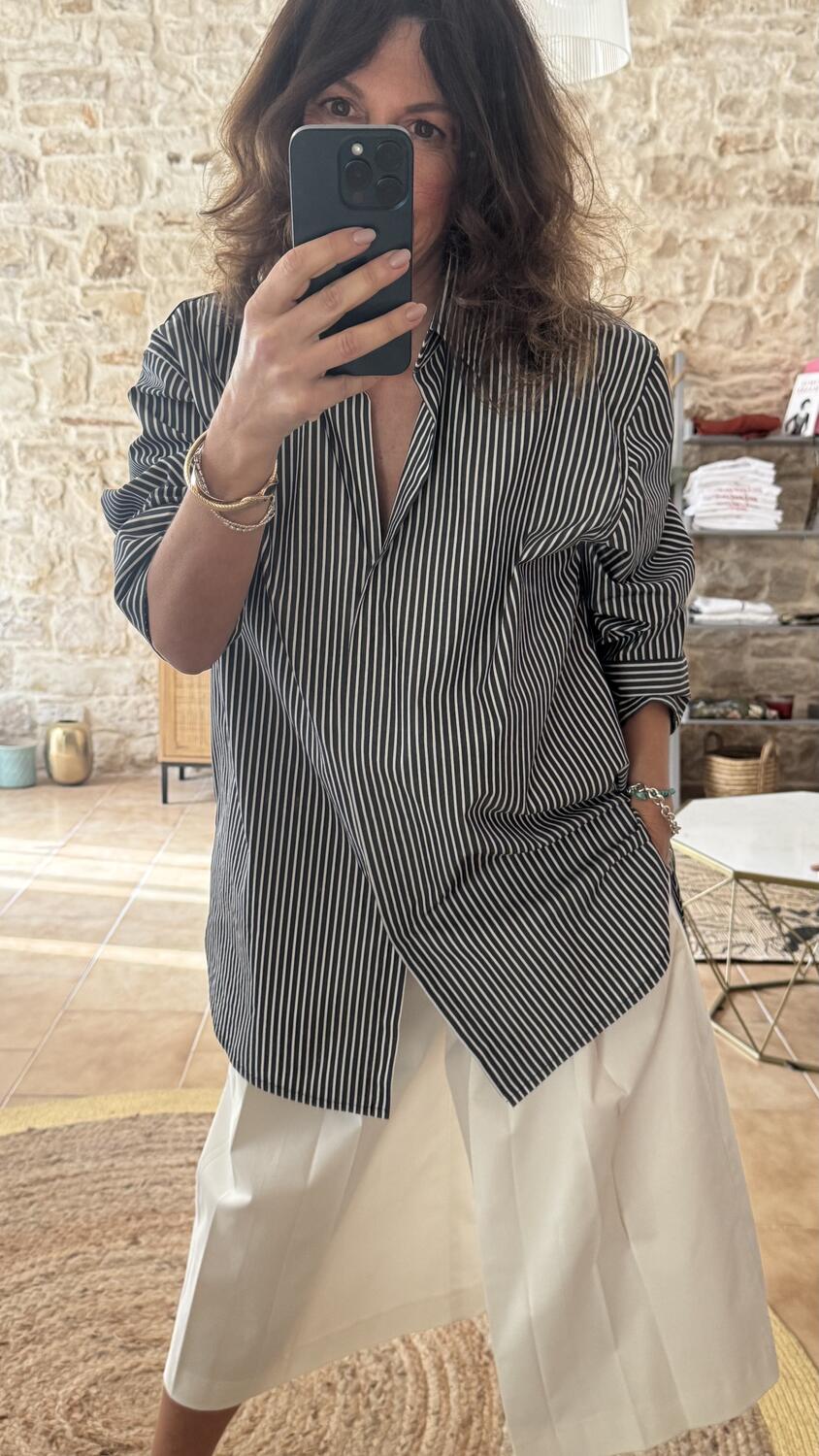 Camicia oversize a righe Black&White