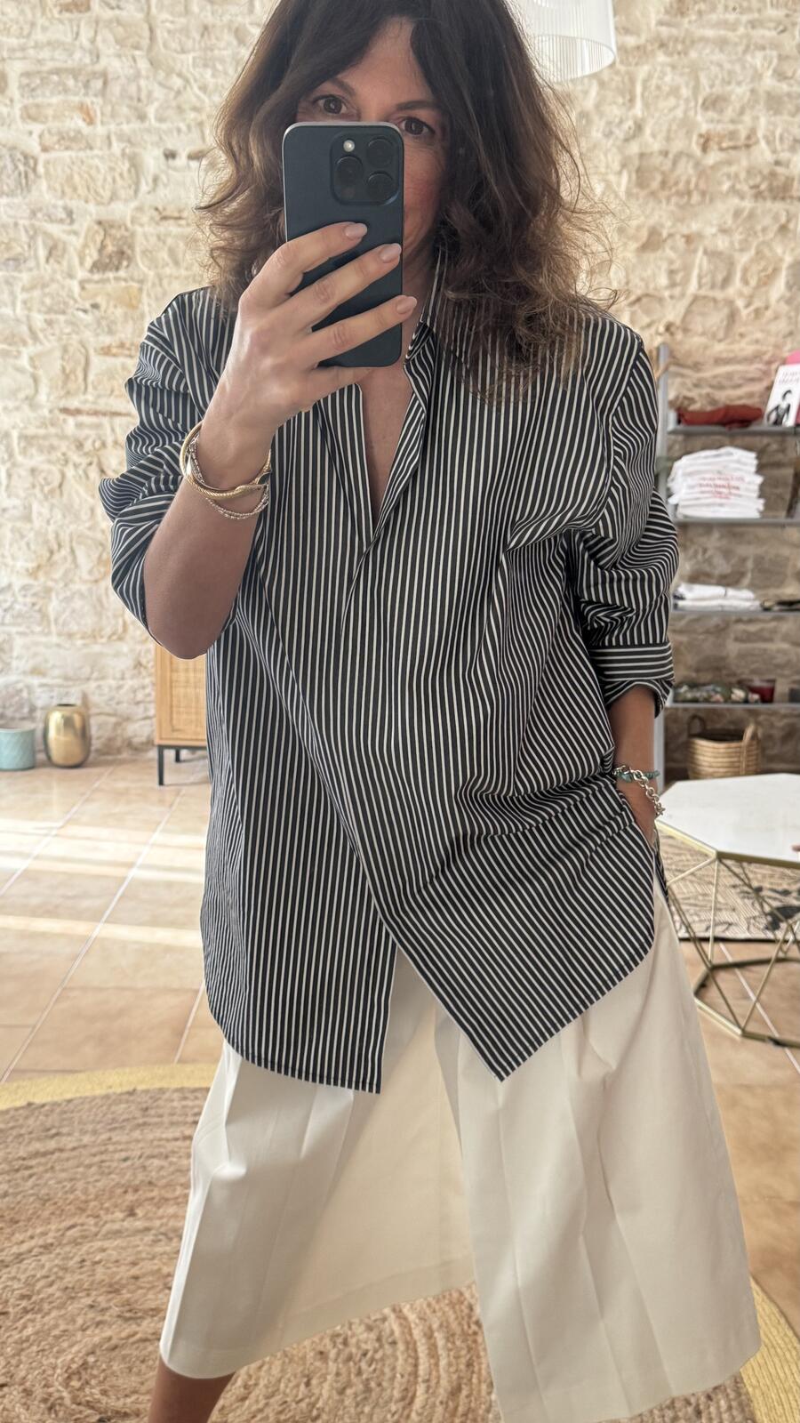 Camicia oversize a righe Black&White