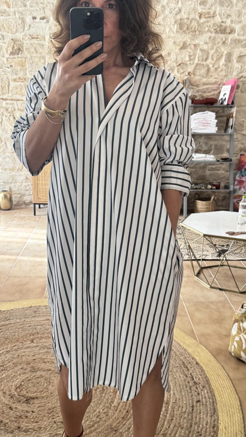 Camicia abito oversize Righe