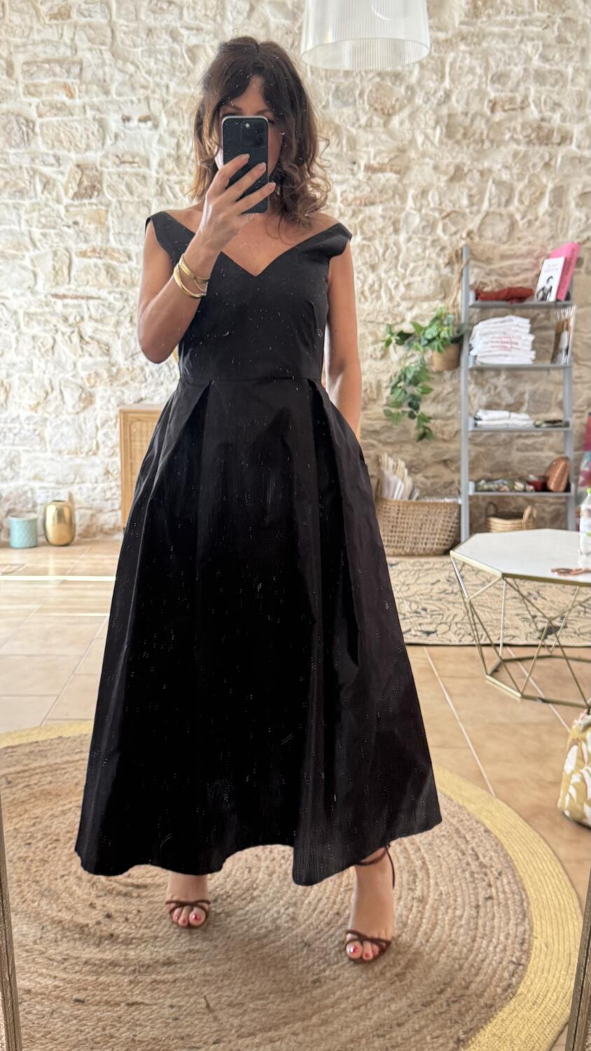 Black Dress Taffeta pura seta