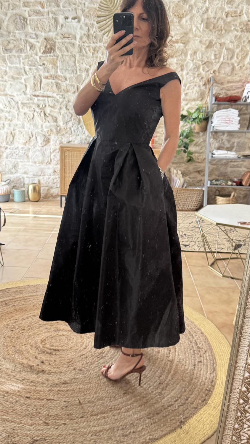 Black Dress Taffeta pura seta