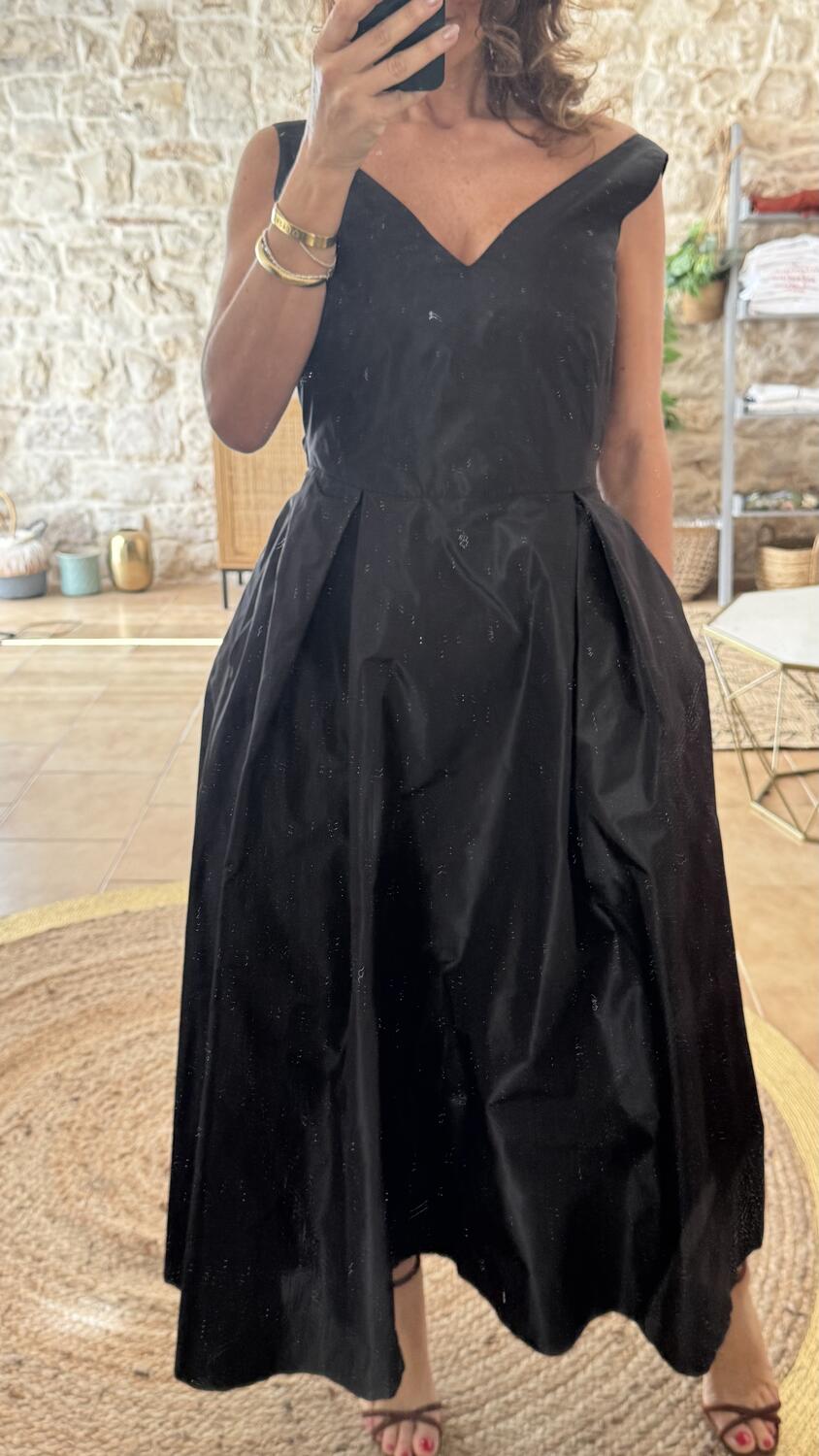 Black Dress Taffeta pura seta