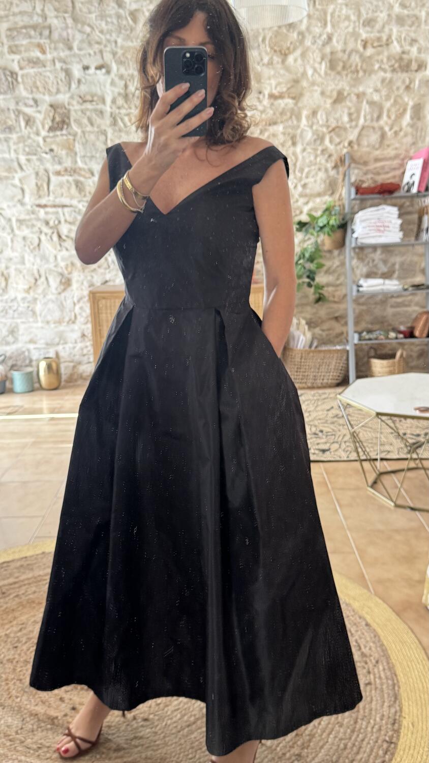 Black Dress Taffeta pura seta