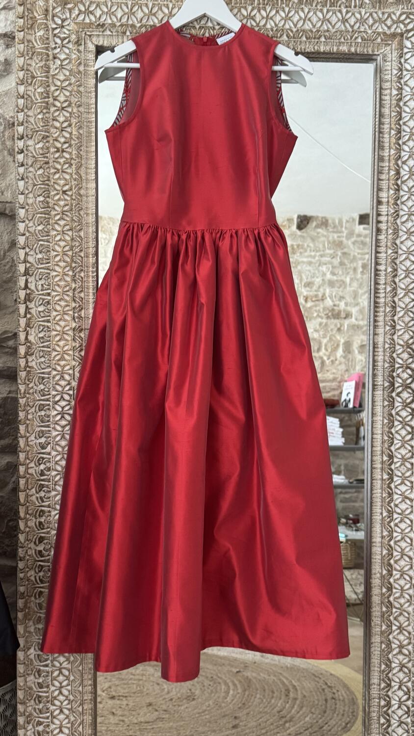 Red Dress Shantung pura seta