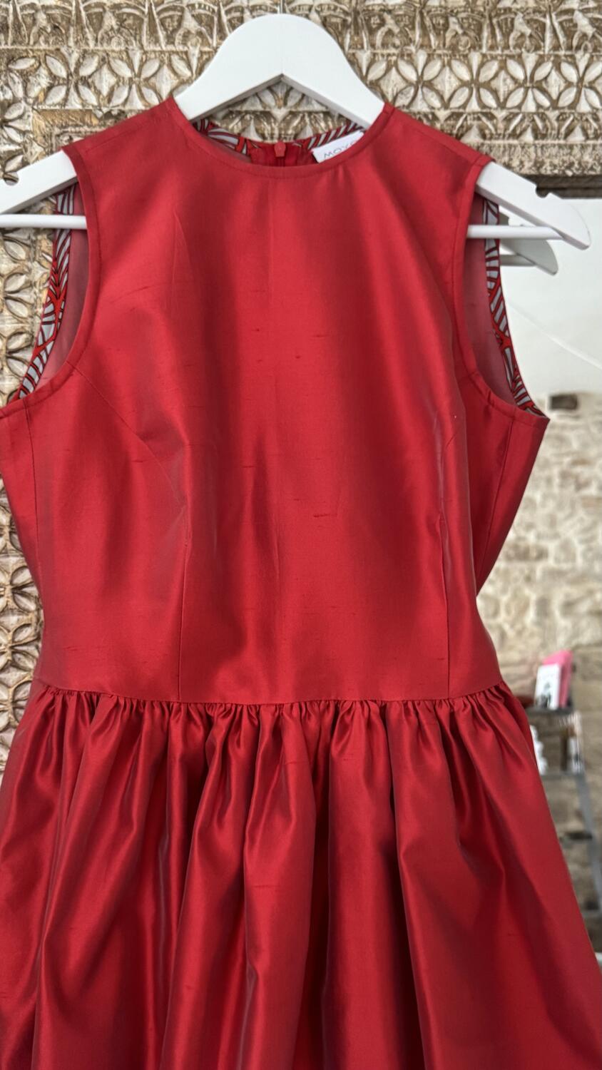 Red Dress Shantung pura seta