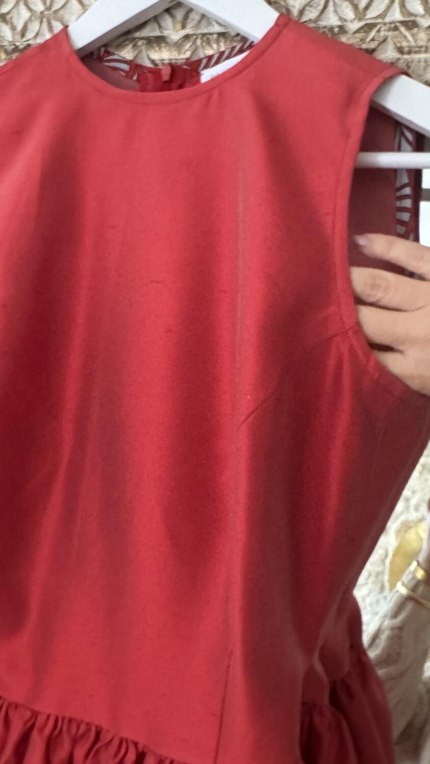 Red Dress Shantung pura seta