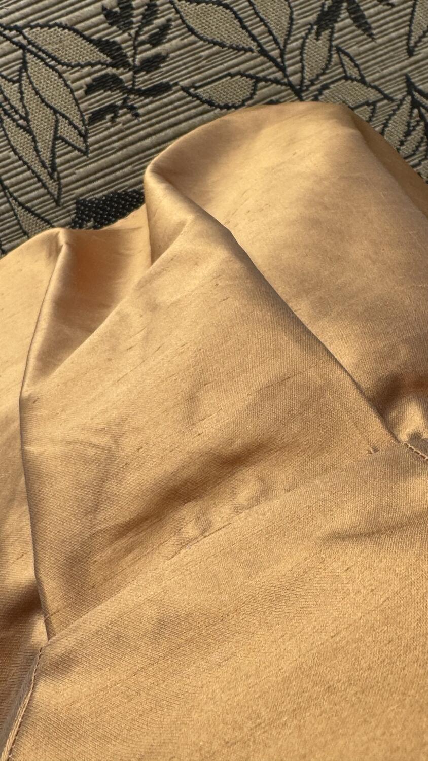 Camel Dress Shantung pura seta